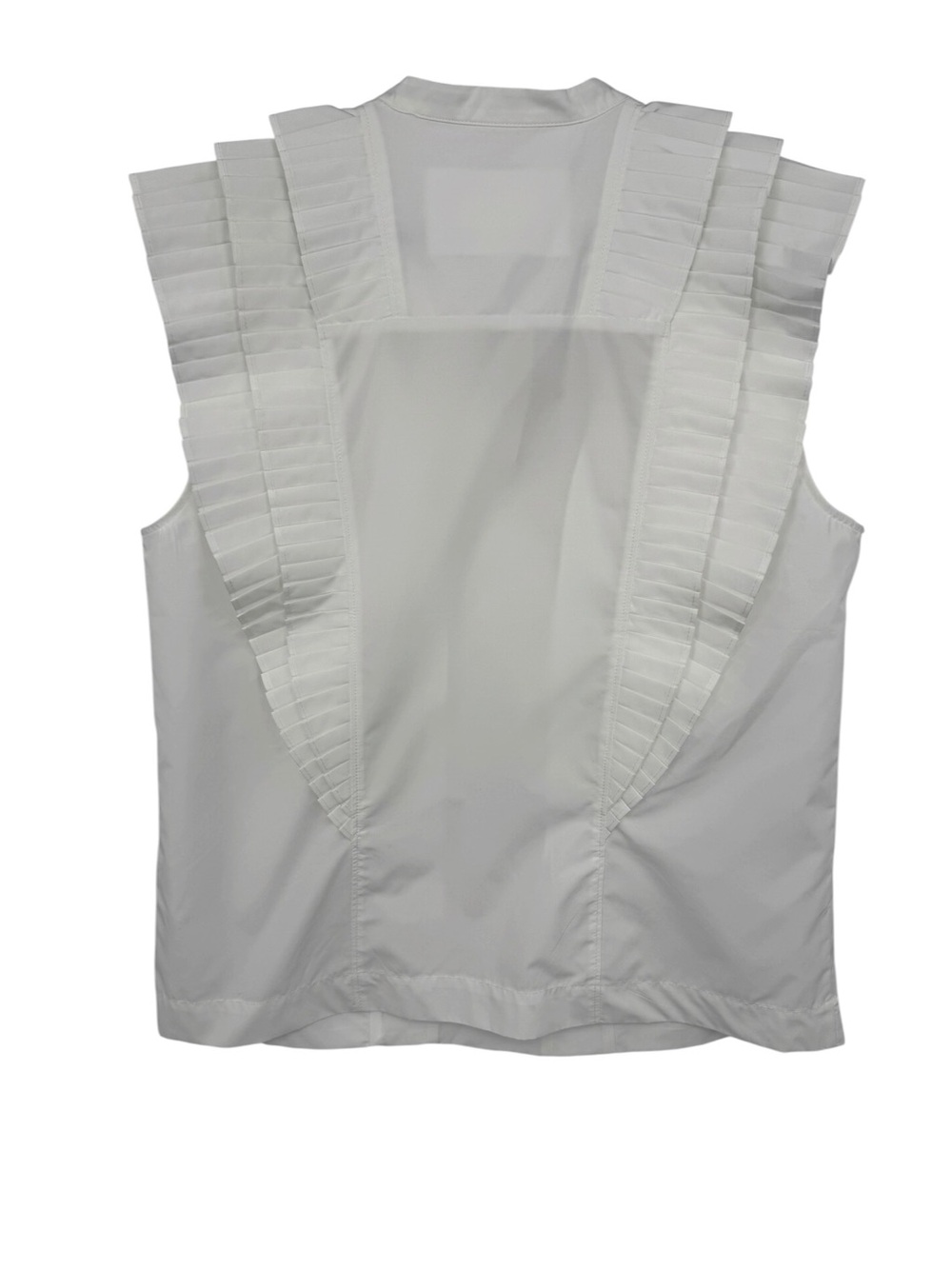 Anthropologie Maeve White Pleated Sleeveless Blouse M - Picture 4 of 6